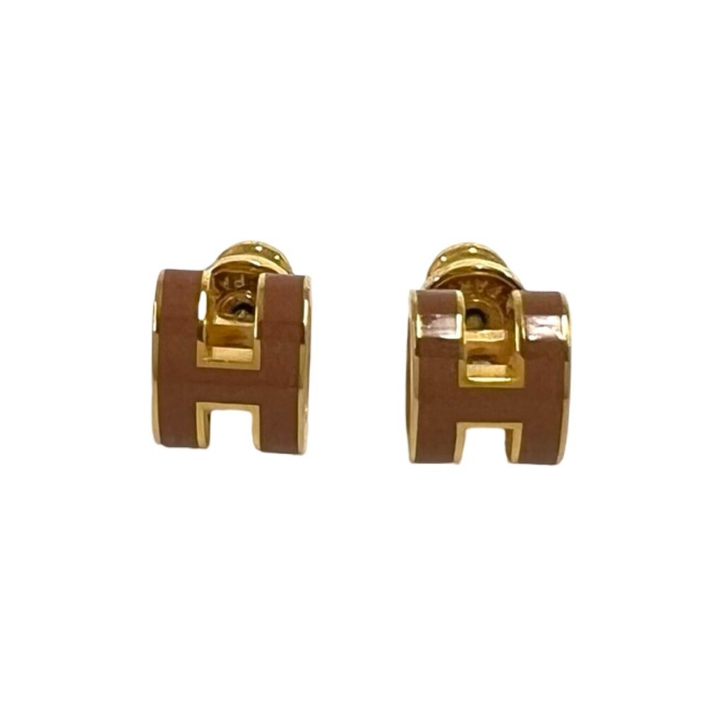 HERMES Brown Earrings